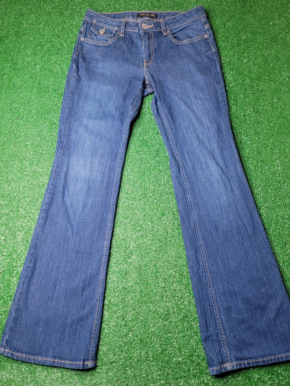 Banana Republic Women's Wide Leg Denim Blue Jeans Size 6 30x32 Button Zip Casual
